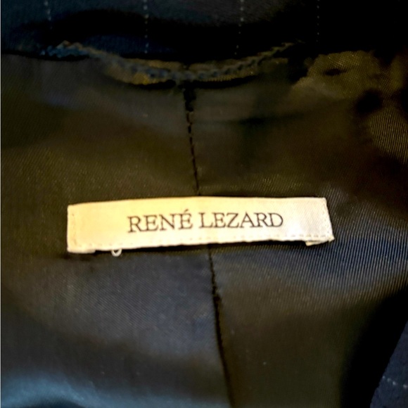 Rene Lezard women’s blazer one button wool pinstripe black size 40 - 8/10 - Picture 4 of 5